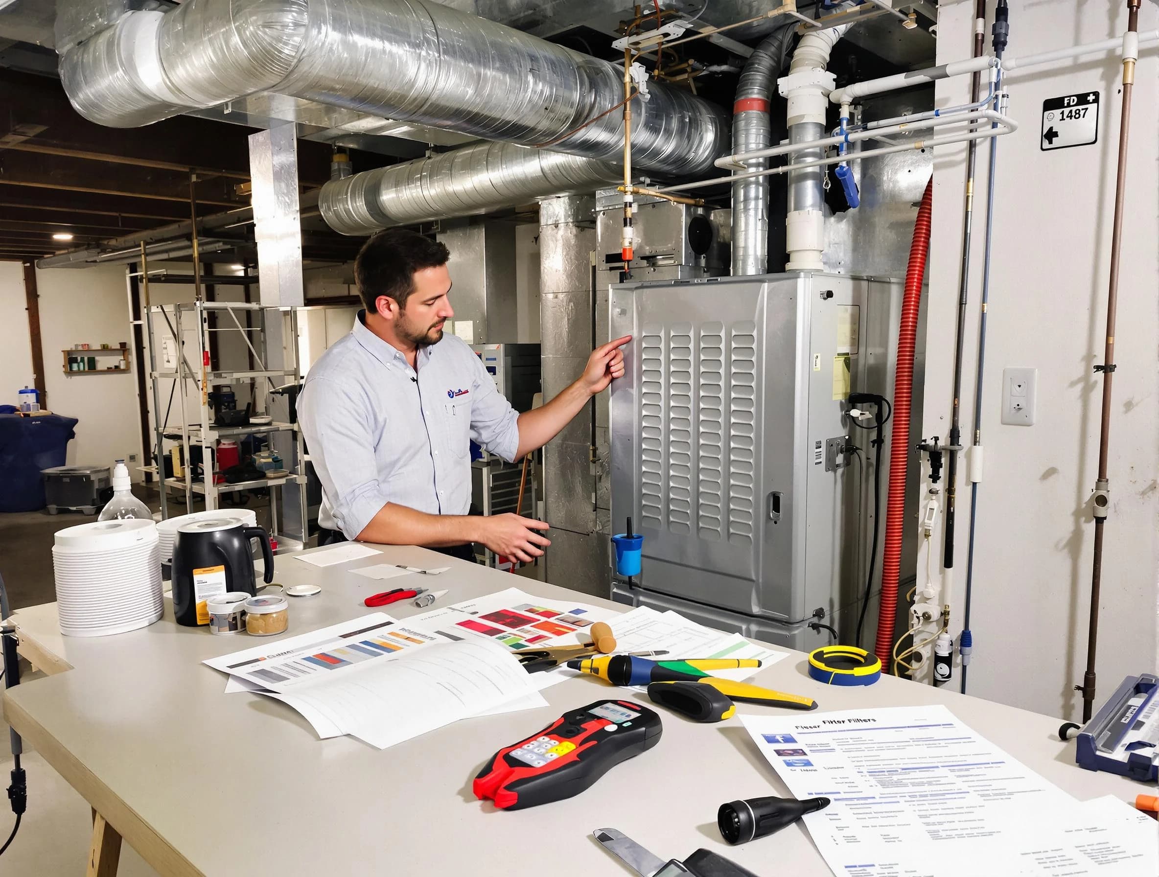 Lake Forest Air Duct Cleaning inspector conducting detailed filter system evaluation using professional diagnostic tools in Lake Forest