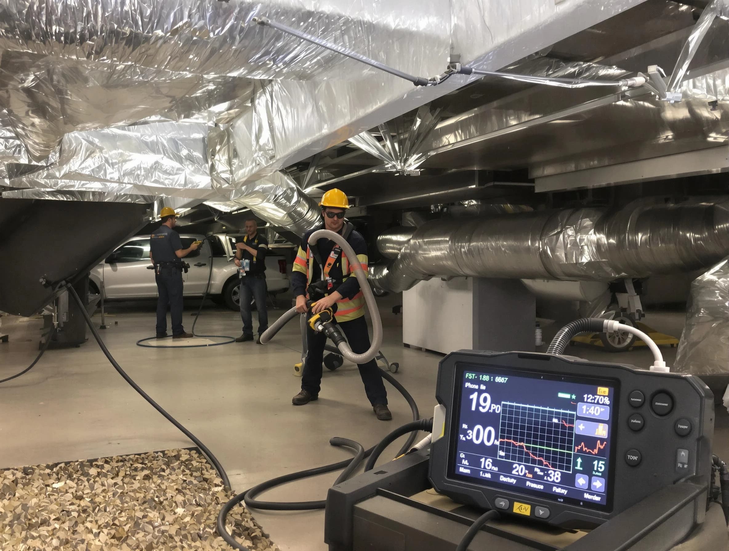 Professional negative pressure duct cleaning by Lake Forest Air Duct Cleaning in Lake Forest