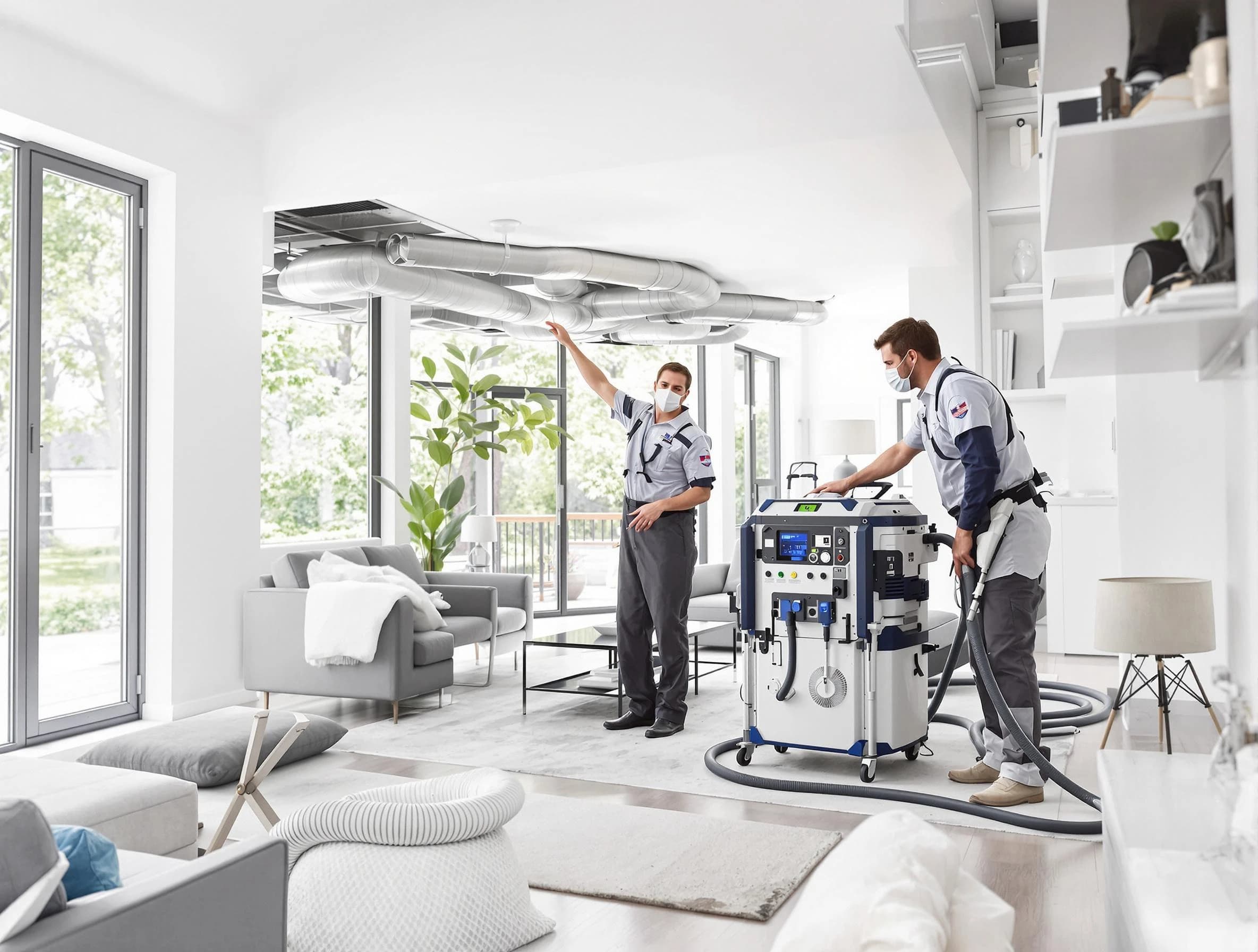 Lake Forest Air Duct Cleaning professional conducting pure air duct cleaning with state-of-the-art equipment in Lake Forest