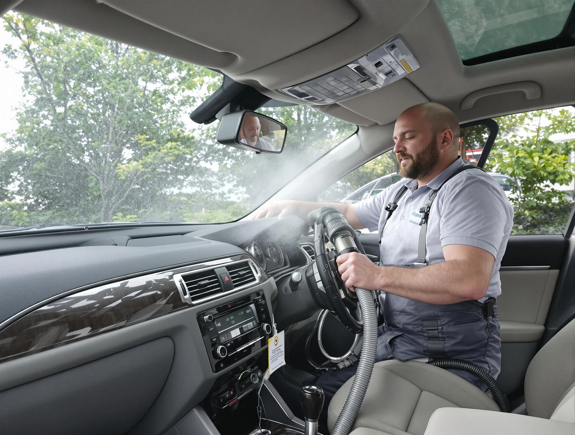 Lake Forest Air Duct Cleaning specialist performing professional car duct cleaning in Lake Forest